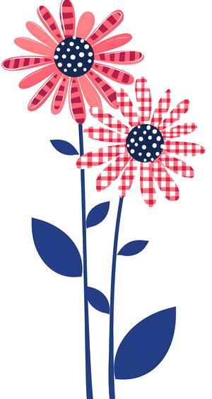 Plaid Botanica 6 - Graphic Floral Art Prints