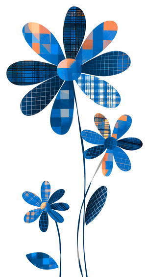 Plaid Botanica 16 - Graphic Floral Art Prints