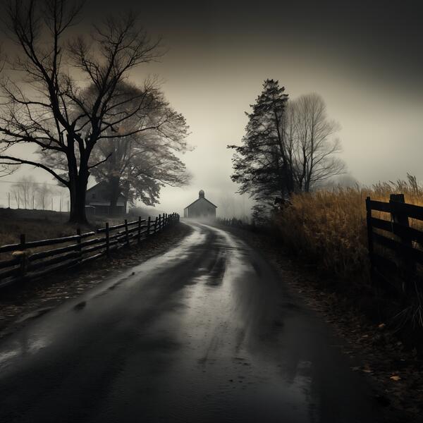 After the Rain – Moody Country Road Print Print