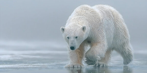 Ghost of the Tundra – Arctic Wildlife Art Print Print