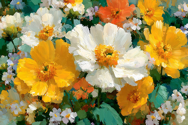 Fleurs Elegantes - Elegant Blooms - Classic Floral Art Prints Print