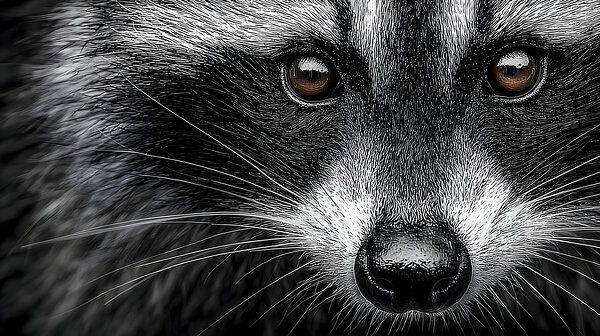 Bandit – Raccoon Portrait Art Print Print