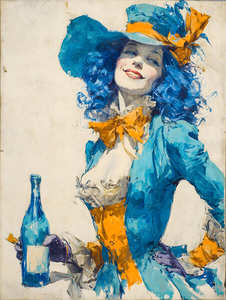 Sonrisa de Champan – Champagne Smile Vintage Poster Art Print Print