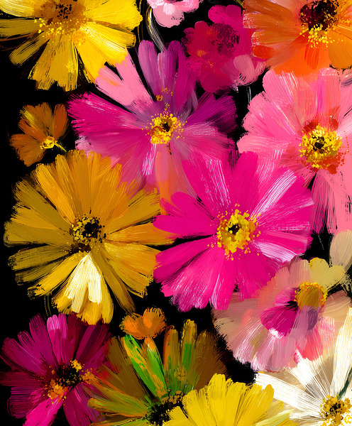 Luce Che Sboccia Nel Buio - Light That Blooms In The Dark - Luminous Floral Art Prints Print