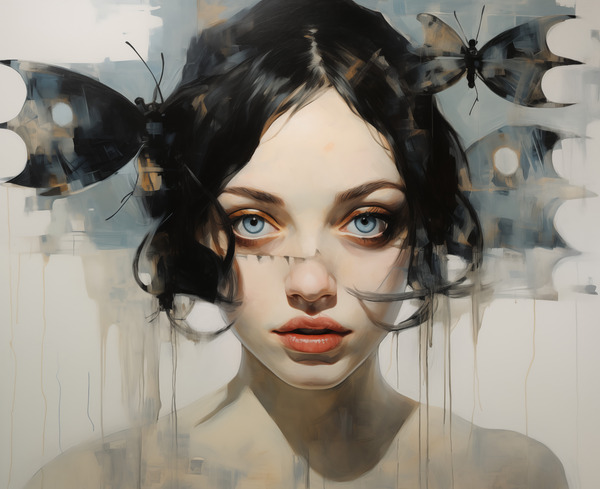 Schizoaffective Disorder – Pop Surreal Portrait Art Print Print