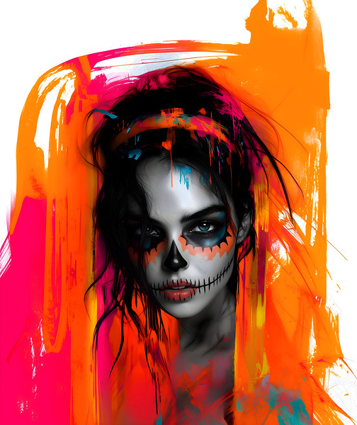 Fuego De Los Muertos - Fire Of The Dead - Dia De Los Muertos Art Prints Print