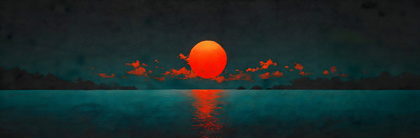 Setting Sun – Modern Sunset Art Print Print