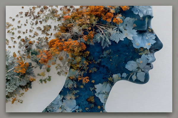 Memory Bloom – Abstract Portrait Art Print Print