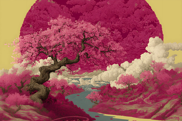 Haru No Uta 春の歌 - Song Of Spring - Japanese Cherry Blossom Art Prints Print