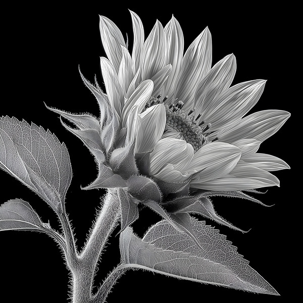 Sunflower Selfie 14 - Sunflower Portrait Art Prints Print