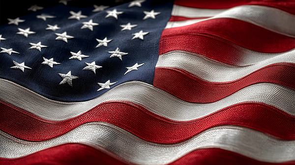 The Fabric of Freedom – Patriotic Flag Art Print Print