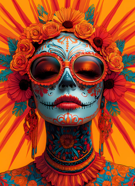 Diosa De Los Muertos - Goddess Of The Dead - Dia de los Muertos Art Prints Print