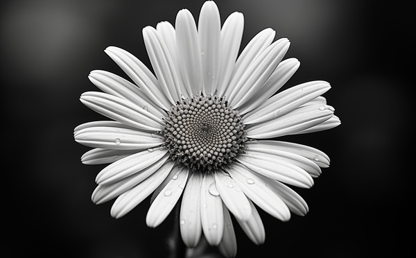 Monochrome Majesty – Sunflower in Black and White Print Print