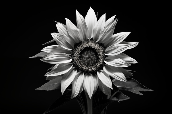 Stillness in Bloom – Monochrome Flower Reflection Print Print