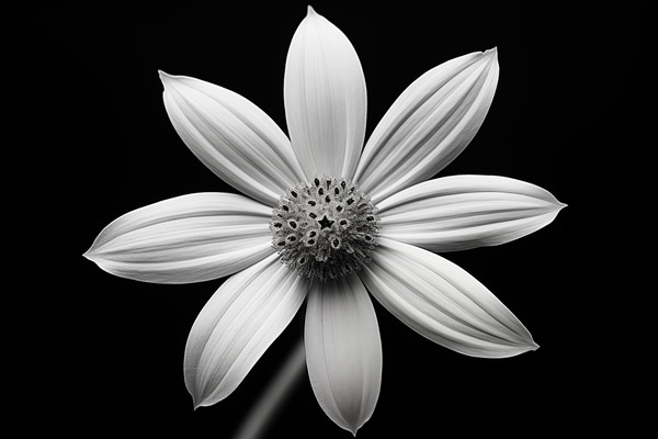 Obsidian Bloom II – Minimal Floral Print Print