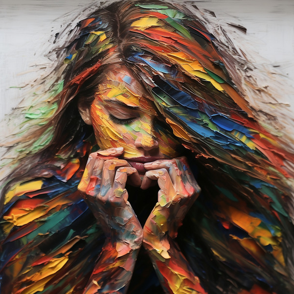 Chromatic Strokes – Abstract Color Field Art Print Print