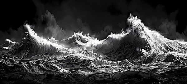 Tempestuous Symphony - Stormy Ocean Art Prints Print