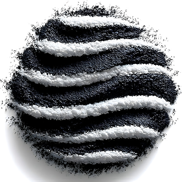Lunar Strata – Layered Monochrome Sphere Print Print