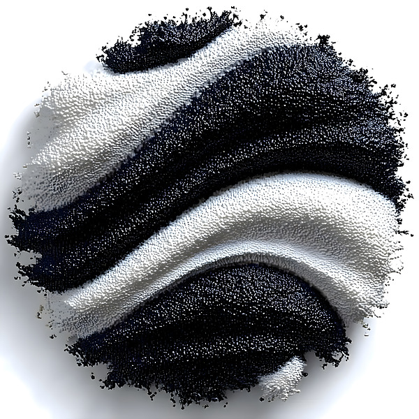 Tideform Sphere – Textured Black & White Print Print