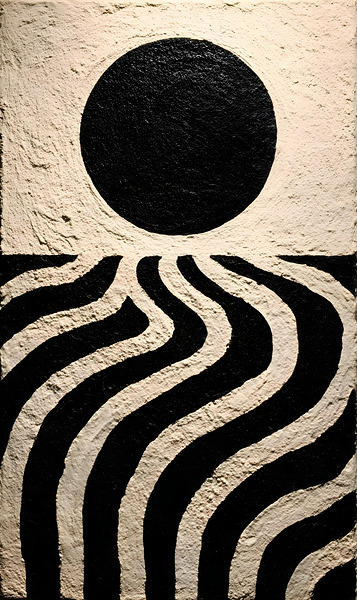 Eclipse Horizon – Minimalist Wave Print Print