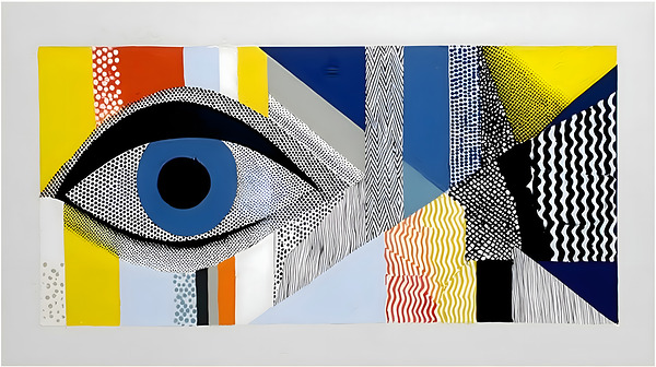 Blue-Eyed Geometry – Modern Surreal Eye Print Print