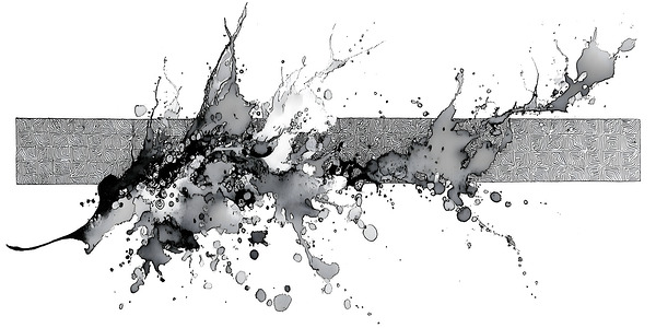 Mono Surge – Minimalist Ink Splash Abstract Print Print