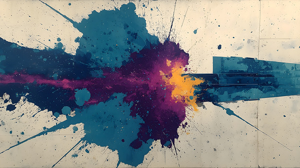 Impact Zone – Urban Splatter Abstract Print Print