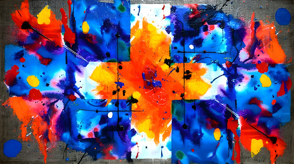 Petal Parade – Candy-Color Floral Abstract Print Print