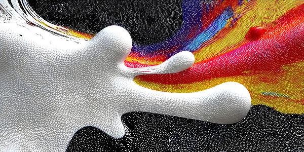 Chromatic Surge – White Splash Abstract Art Print Print