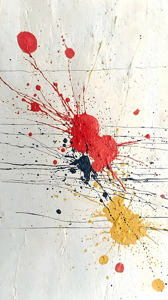 Line of Fire – Minimalist Splatter Abstract Print Print