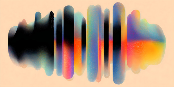 Echo Form – Gradient Wave Abstract Print Print
