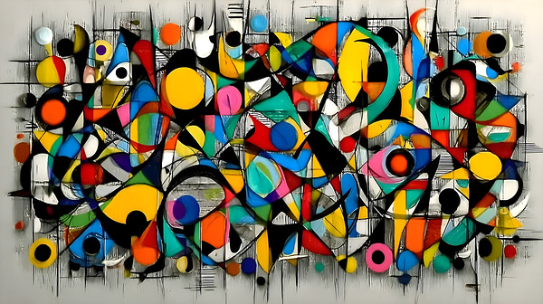 Confetti Logic – Color Grid Abstract Print Print