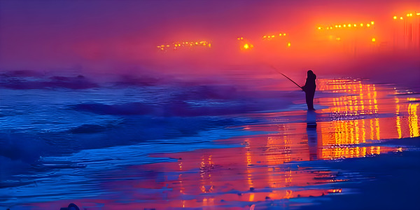 Summer Tide – Night Fishing Print Print