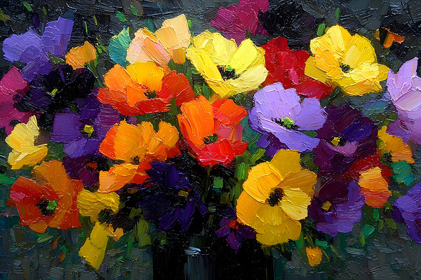 Bloom Rush – Floral Abstract Art Print Print