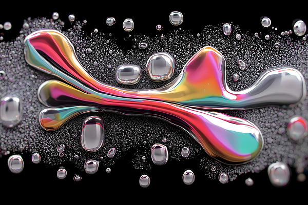 Chromatic Surge – Fluid Abstract Print Print