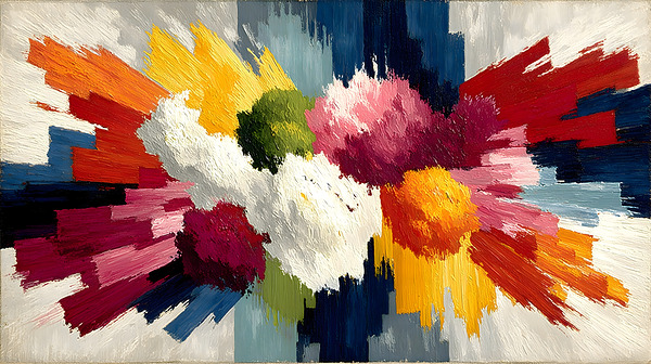 Palette Detonation – Impasto Burst Abstract Print Print