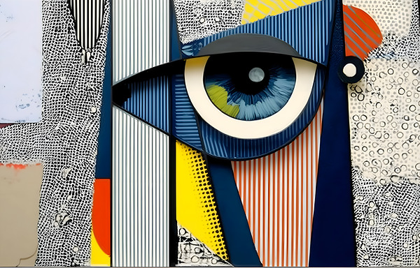 Golden Gaze – Abstract Portrait Eye Print Print