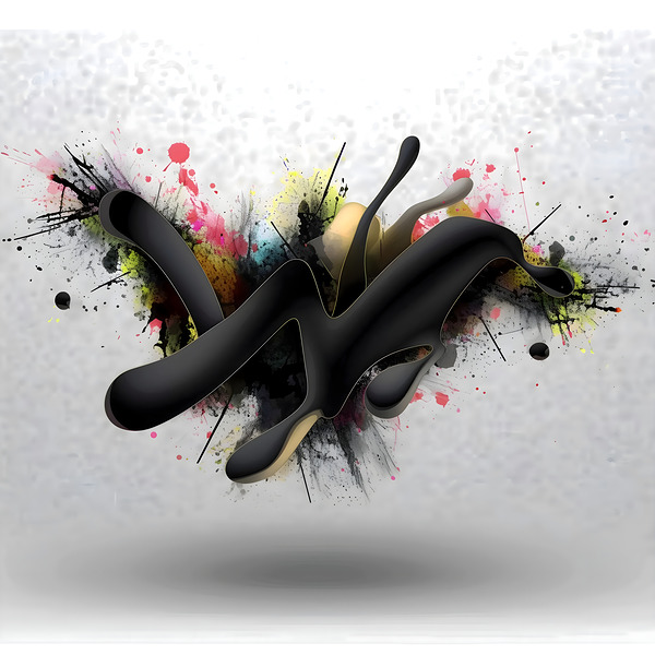 Smoke & Sparks – Minimal Ink Splash Print Print