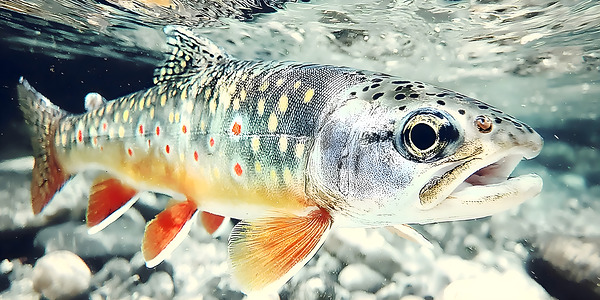 Into the Current – Trout Print Print