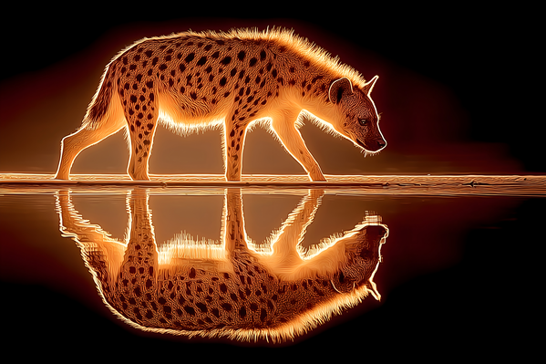 Ember Stalker – Hyena Reflection Print Print