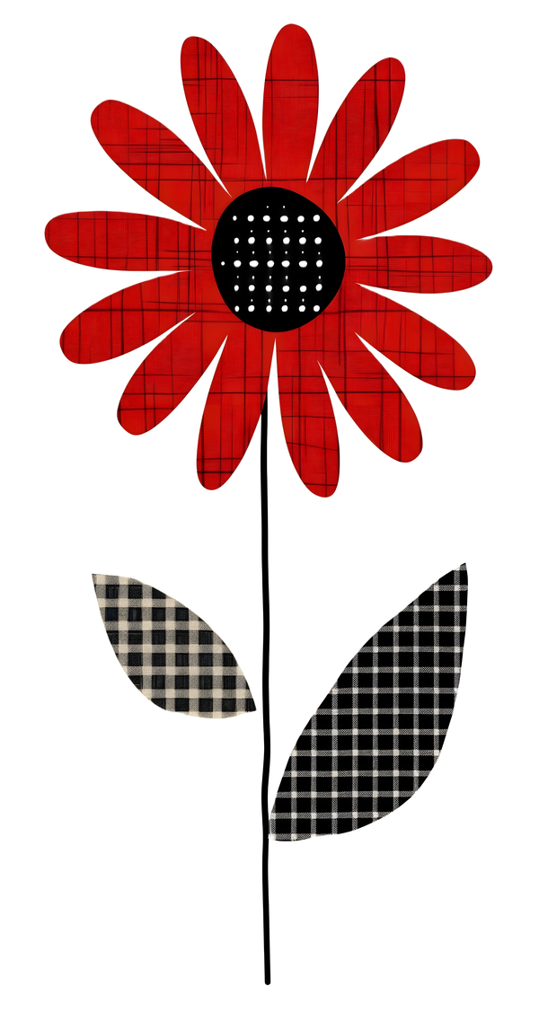 Plaid Botanica 10 - Graphic Floral Art Prints Print