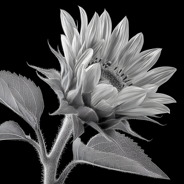 Sunflower Selfie 8 - Sunflower Portrait Art Prints Print