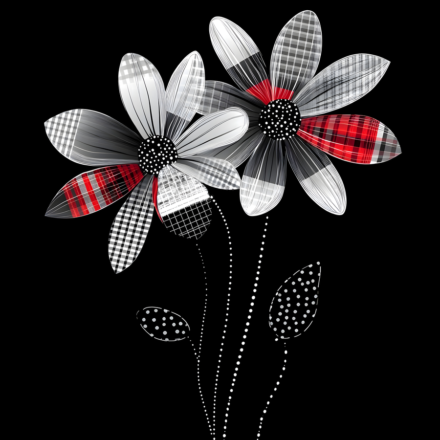 Plaid Botanica 26 - Contemporary Floral Art Prints  Imprimer