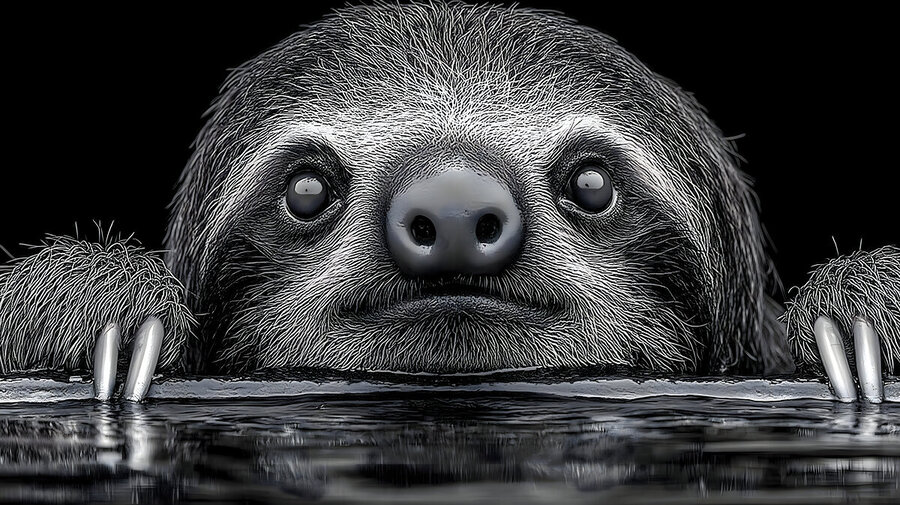 Sloth – Wildlife Portrait Art Print  Print