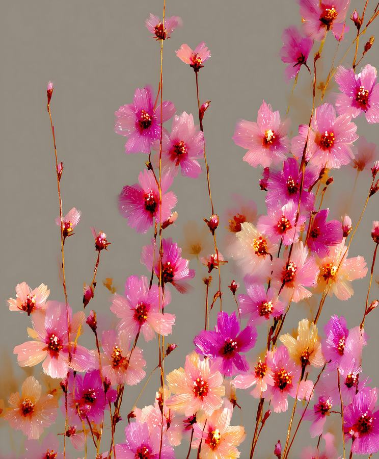 Eveil Des Petales - Awakening Of Petals - Modern Floral Art Prints  Print