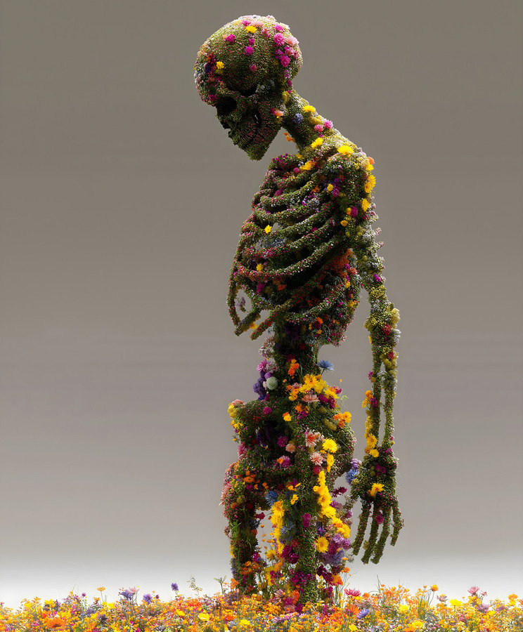 Decay In Bloom - Sculptural Botanical Art Prints  Print