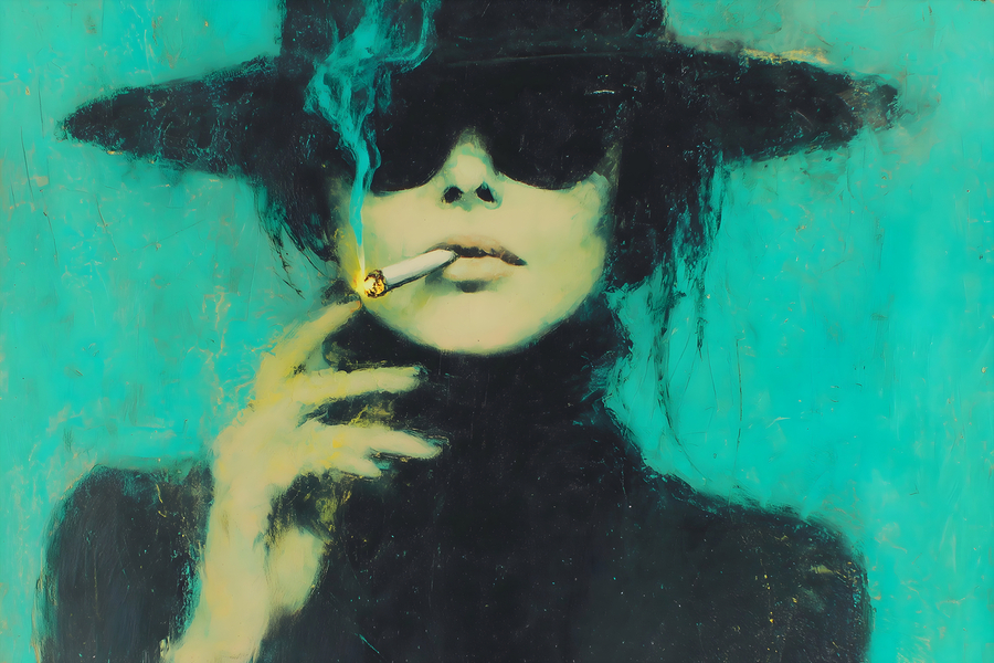 The Hidden Gaze – Vintage Fashion Art Print  Print