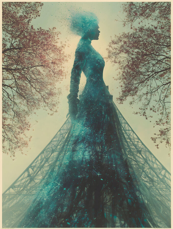 The Lady of Paris – Vintage Fashion Art Print  Imprimer