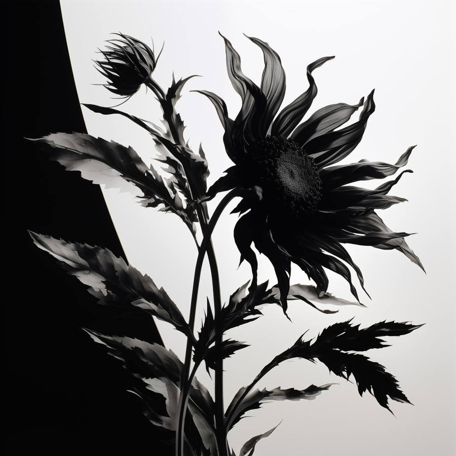 Black and White – Minimal Botanical Art Print  Print