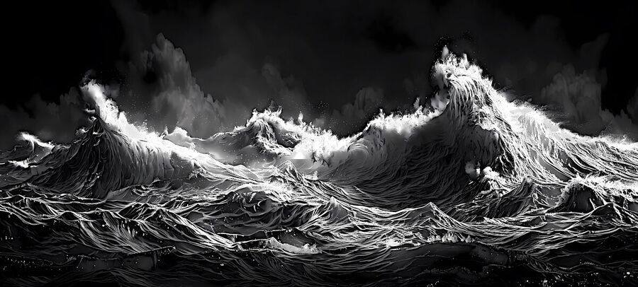 Tempestuous Symphony - Stormy Ocean Art Prints  Print